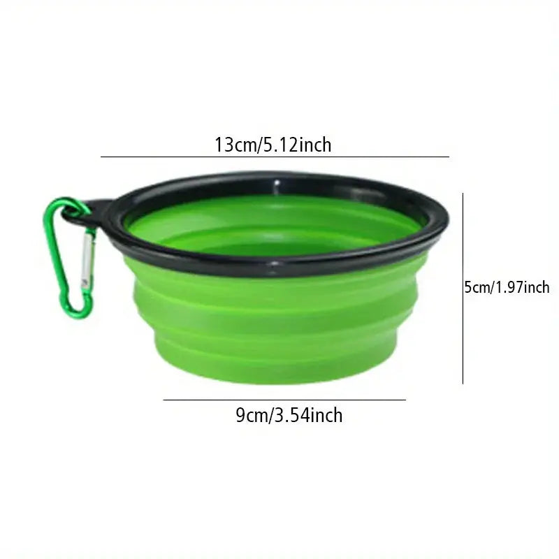 Foldable Dog Travel Bowl Portable Silicone Water Bowl with Lip
