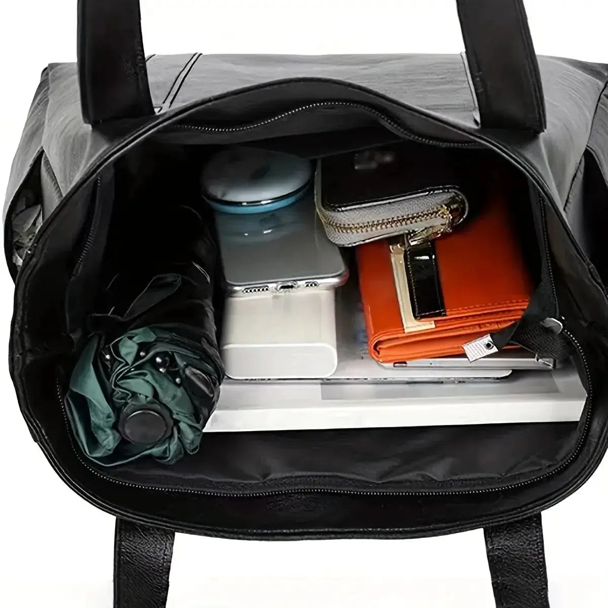 EcoVibe Vintage Large Capacity Tote Bag Premium Vegan PU Leather For Daily Commute And Weekend Trips