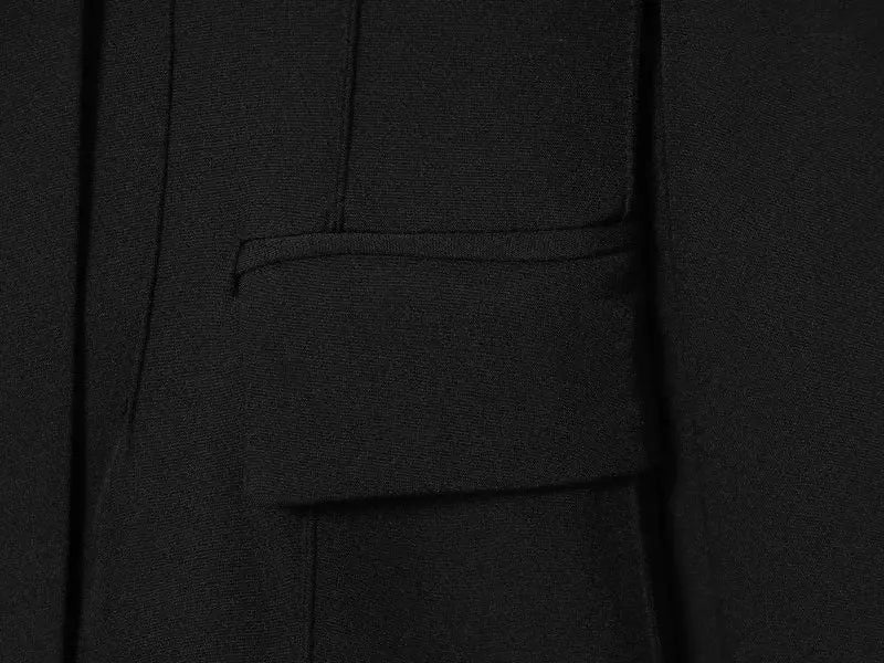 ETJ 2025 women's slim black suit jacket by Simples Market with flap pocket