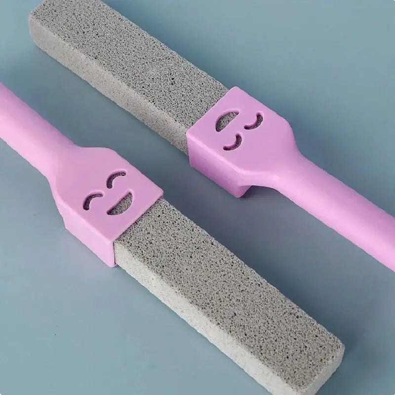 Pumice stone cleaning sticks with pink handles, 2-piece set for bathroom tiles and sinks by Simples Market.