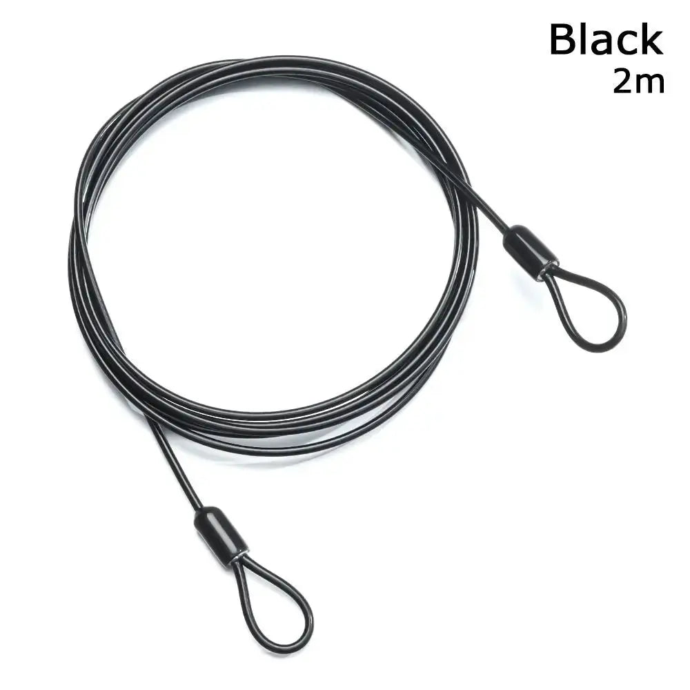 Bicycle lock cable, black, 2m length