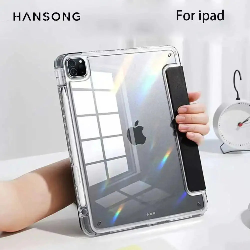 CrystalView Pro iPad Case Transparent Shockproof Back Cover for All iPad Pro Air Mini 2025 Models