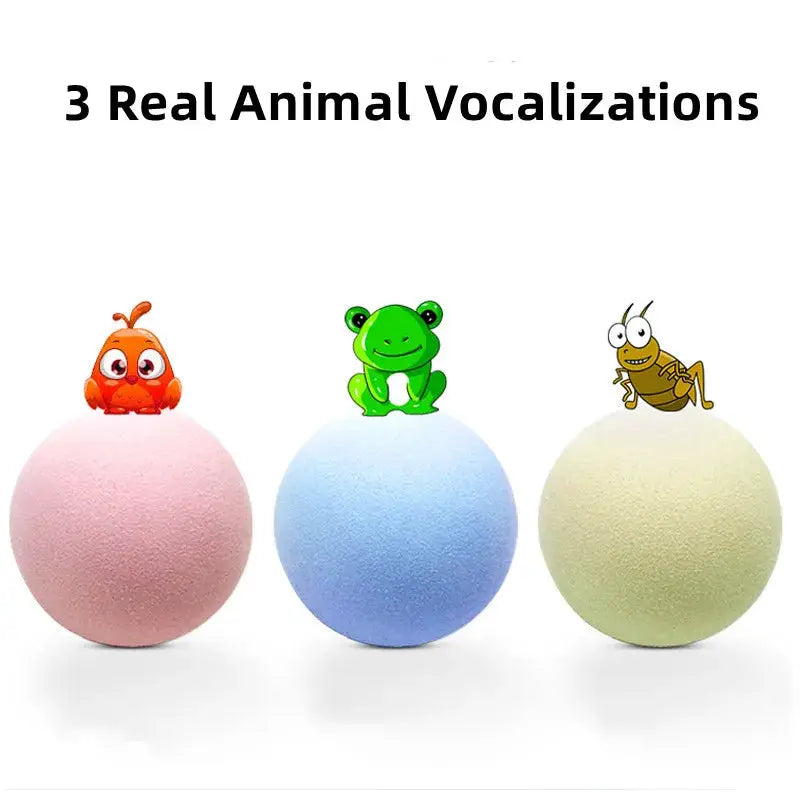 Cat Toys EVA Sound Balls With Frogs Chirping Birds Crickets Rolling Plush Soft Self Healing Teaser for Cats