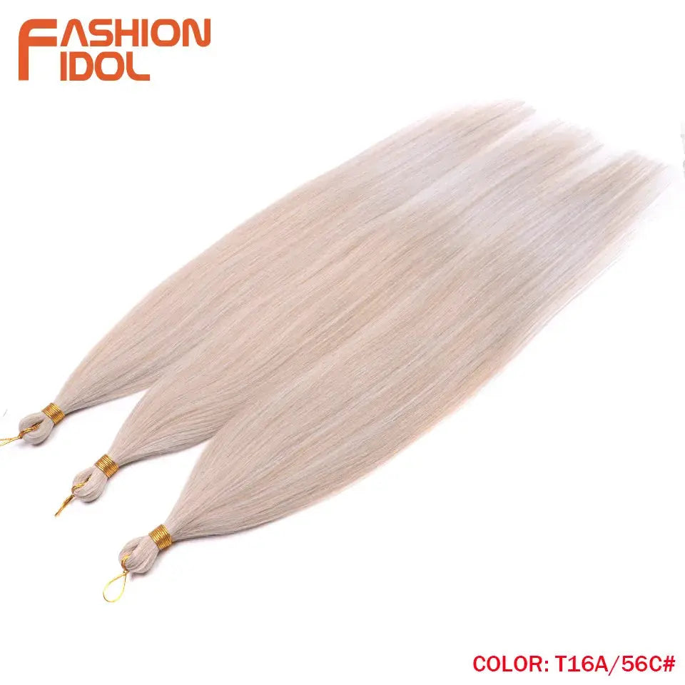 Ariel Straight Pony Hair Bundles, 3Pcs, ombre silver grey, synthetic braiding hair extensions Fashion Idol