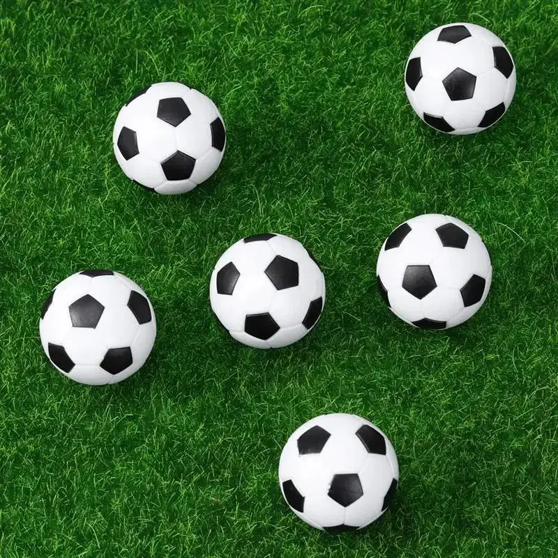 Set Of 6 Mini 32mm Black White Soccer Balls For Table Football Games And Casual Play