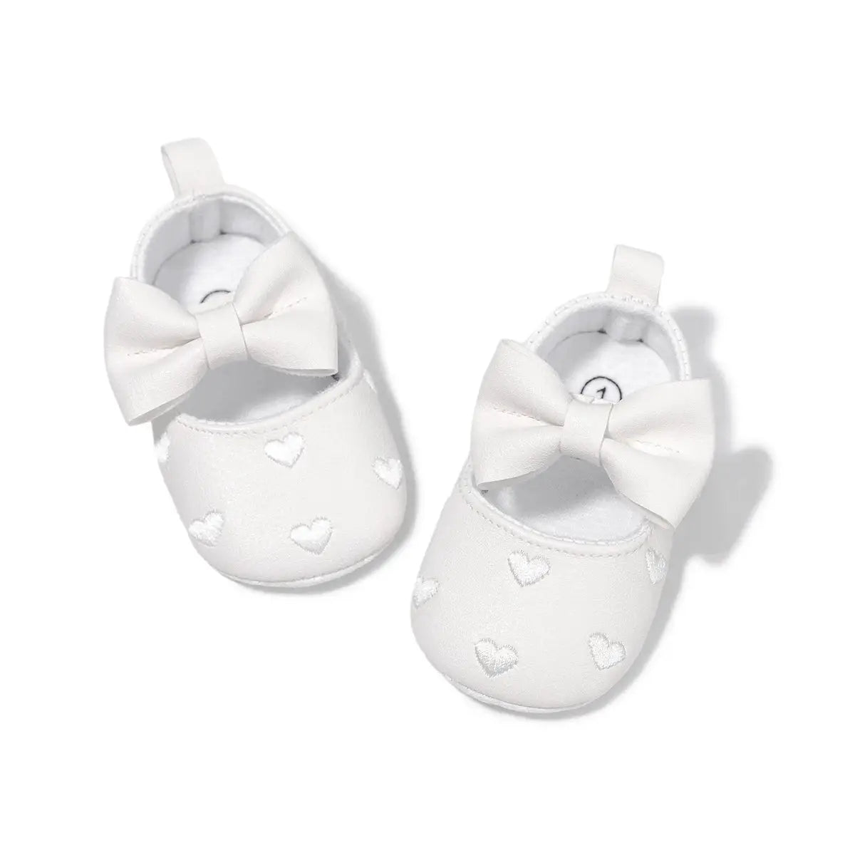 Meckior Baby Shoes Classic Bow Knot Heart Anti Slip Soft Sole First Walkers 0 To 18 Months