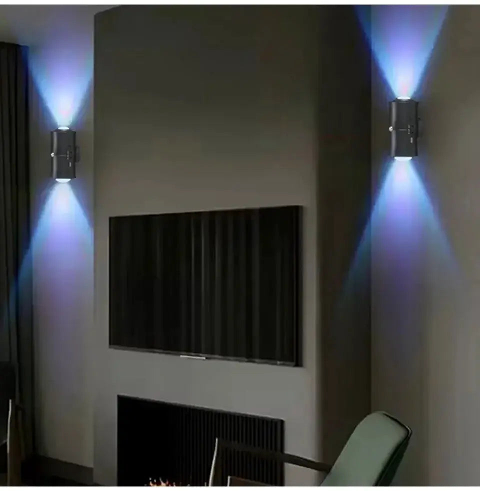 Motion Sensor LED wall light by Simples Market, RGB double-head magnetic spotlight for bedroom and hallway