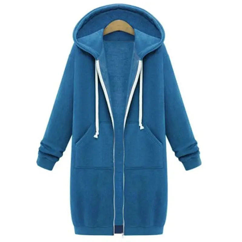 Thickened Hoodies For Women Maxi Length Parka Hoodie Insulated Winter Coat With Zipper Pockets