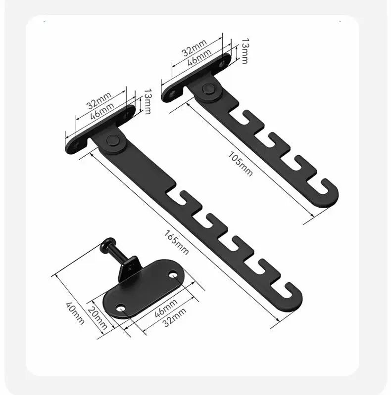 Window safety locks set by Simples Market: two black latch bars with mounting plate for childproofing windows
