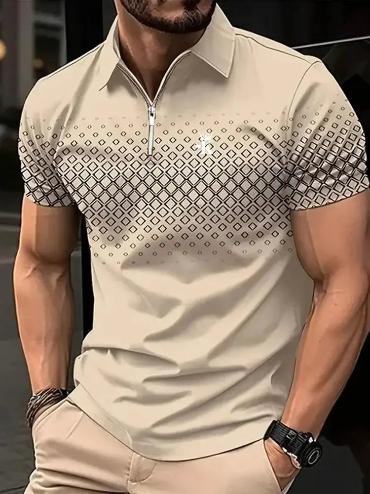 Mens Golf Polo Shirt Short Sleeve Outdoor Casual Daily Streetwear Summer 3D Print Micro Elastic Polyester