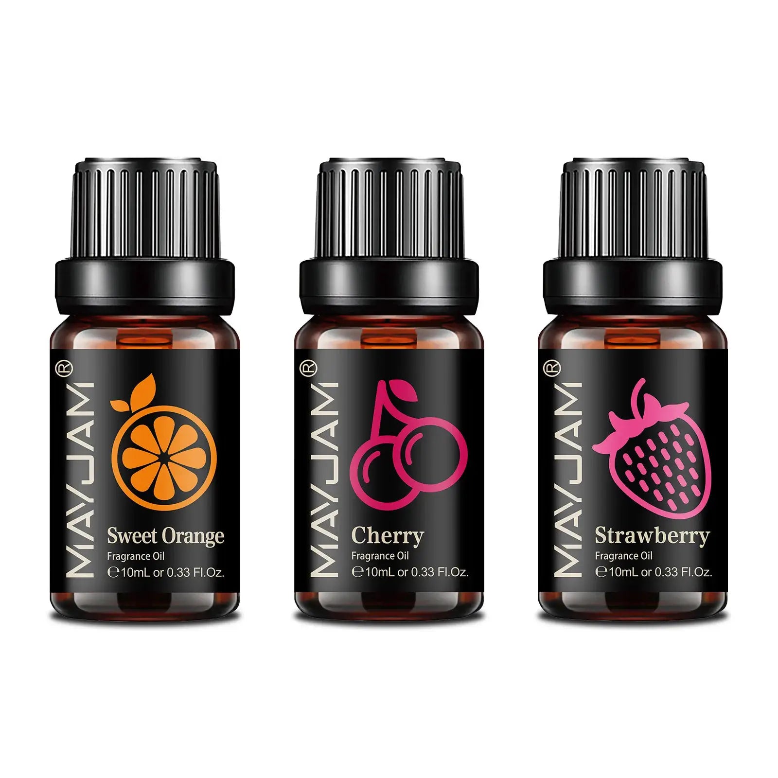MAYJAM Fruit Essential Oil 10ml Assorted Fruit Fragrance for Diffuser Candle Cherry Banana Papaya Grape Litchi Guava Kiwifruit Pear