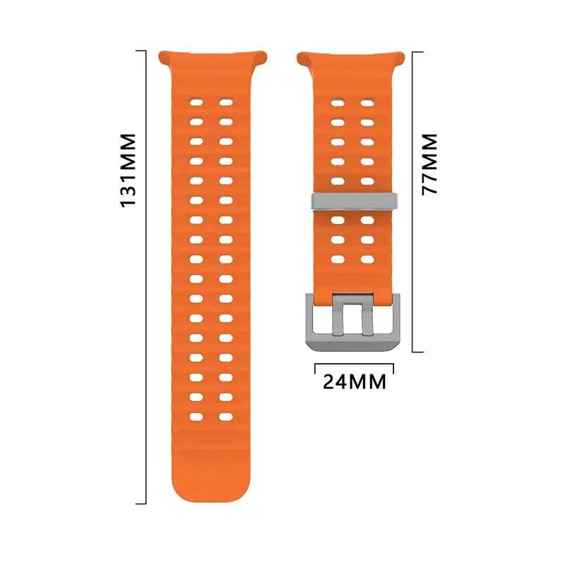 Simples Market Marine Band silicone strap for Samsung Galaxy Watch Ultra 47mm, orange two-piece sports watchband