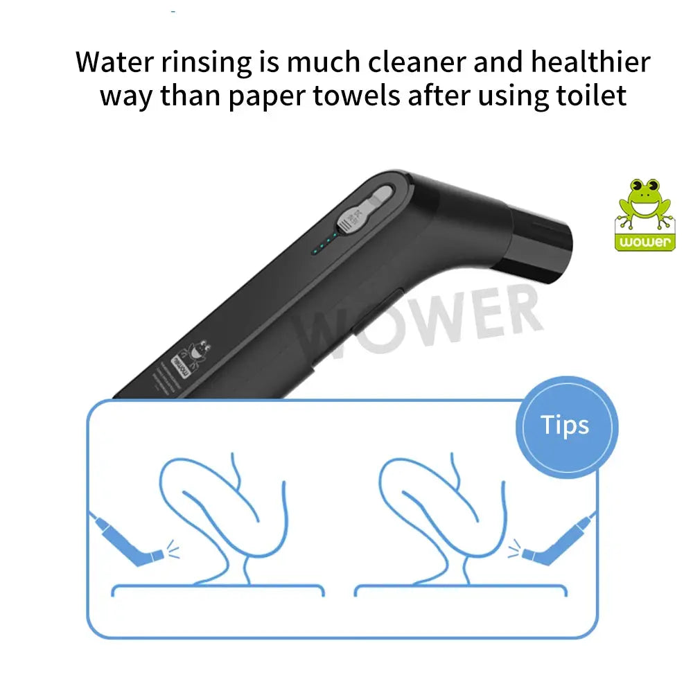 Wower portable electric bidet, black 2.3L rechargeable travel sprayer