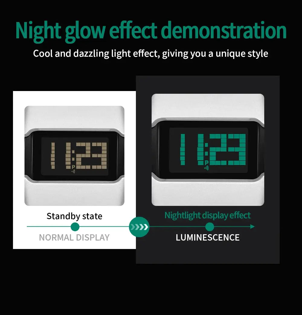 SANDA 9504 Y2K Retro Electronic Watch by Simples Market; digital display, night glow, 5ATM waterproof