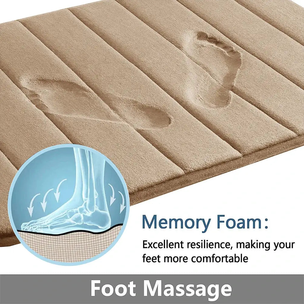 CloudLux Memory Foam Bath Mat Ultra Absorbent Three Layer Microfiber With Non Slip Backing Quick Drying