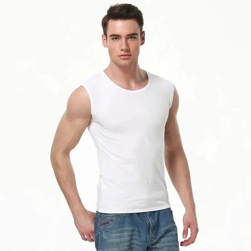 Mens Youth Cotton Vest Wide Shouldered Breathable Sweat Absorbent Sports Top For Basketball Football Fitness Slim Joker