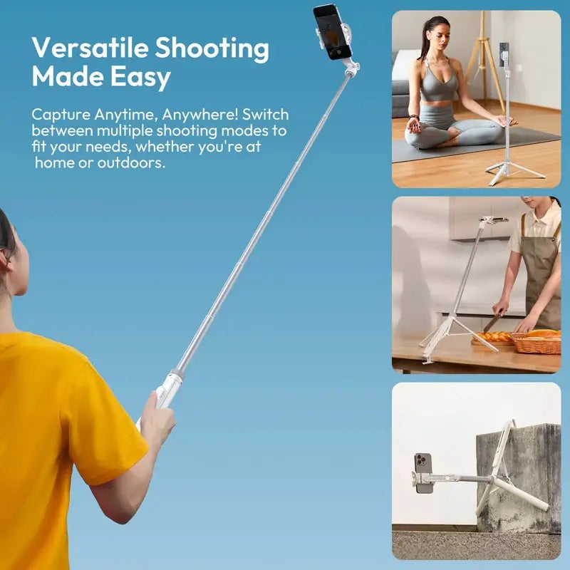 Ulanzi TT88 1.44m overhead selfie stick tripod with magnetic clamp and wireless remote, Simples Market