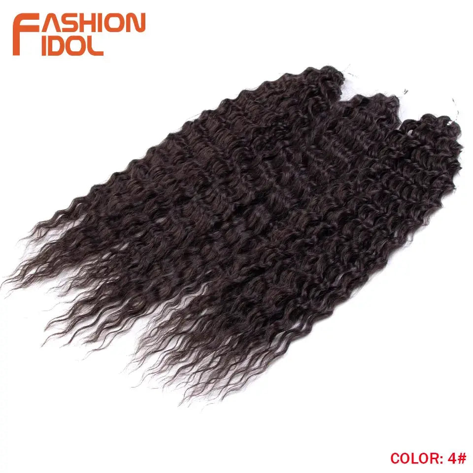 Fashion Idol crochet hair extensions by Simples Market, 22in Ariel curl water wave, 4 bundles, color 4