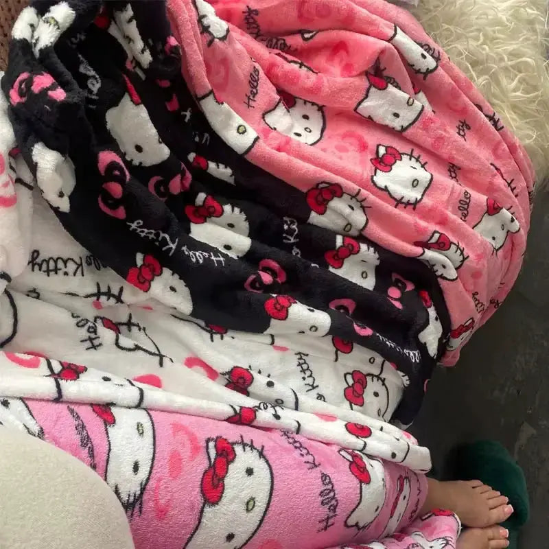 Hello Kitty Pajama Pants For Women Cozy Winter Ankle Length Sleepwear With Anime Cartoon Print
