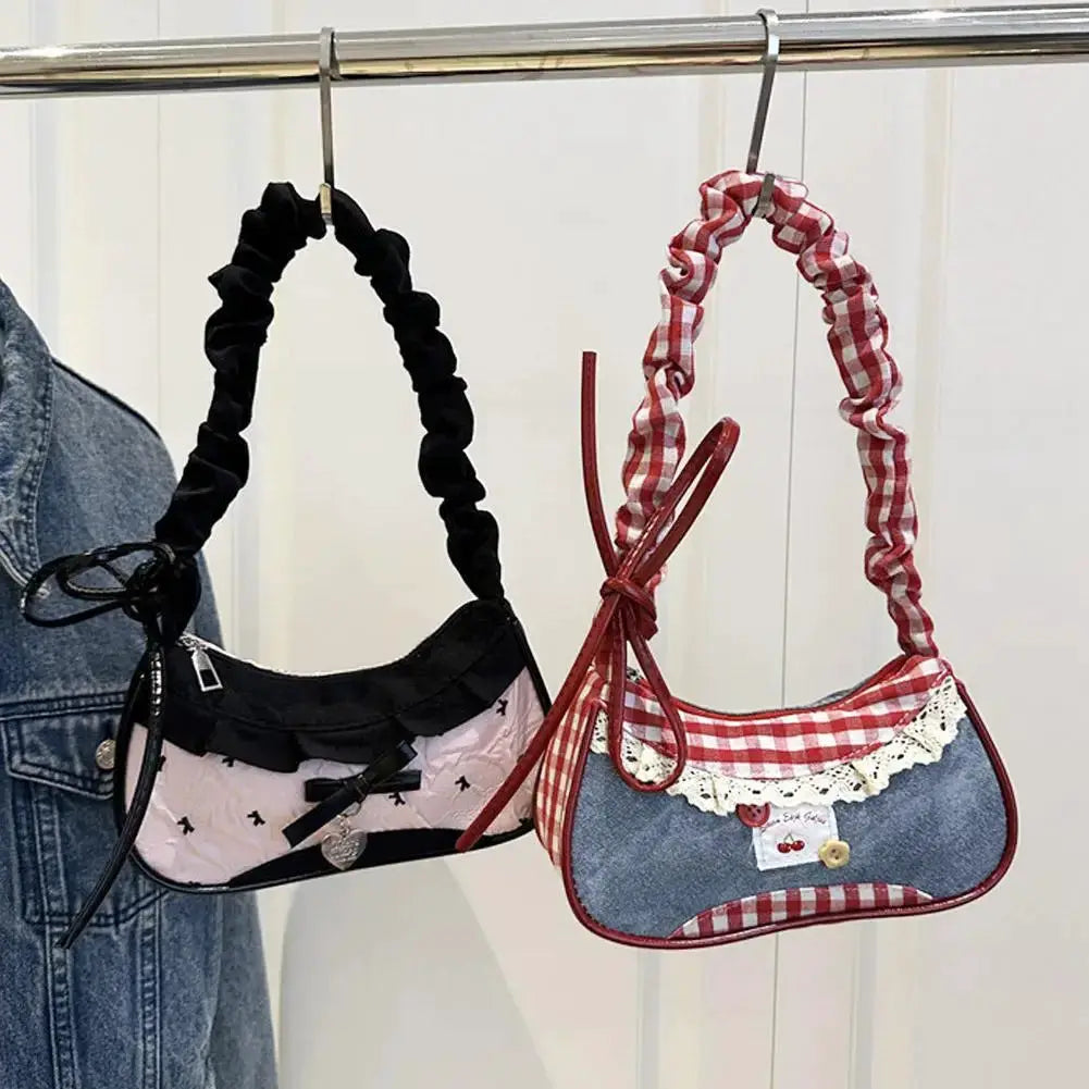 Fashion Grid Mini Handbag With Adjustable Shoulder Strap For Crossbody Or Handheld Use For Everyday Commute