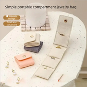 Mini Folding Leather Jewelry Bag For Earrings And Necklace Storage Portable Travel Jewelry Box