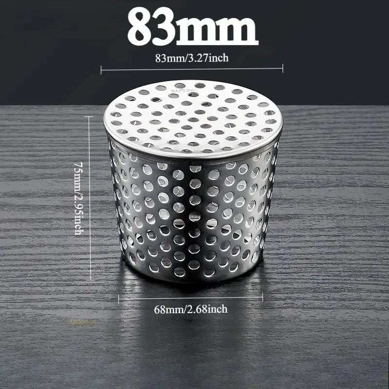 Simples Market 304 stainless steel floor drain insert, perforated cylinder for outdoor drainage, 83mm dia