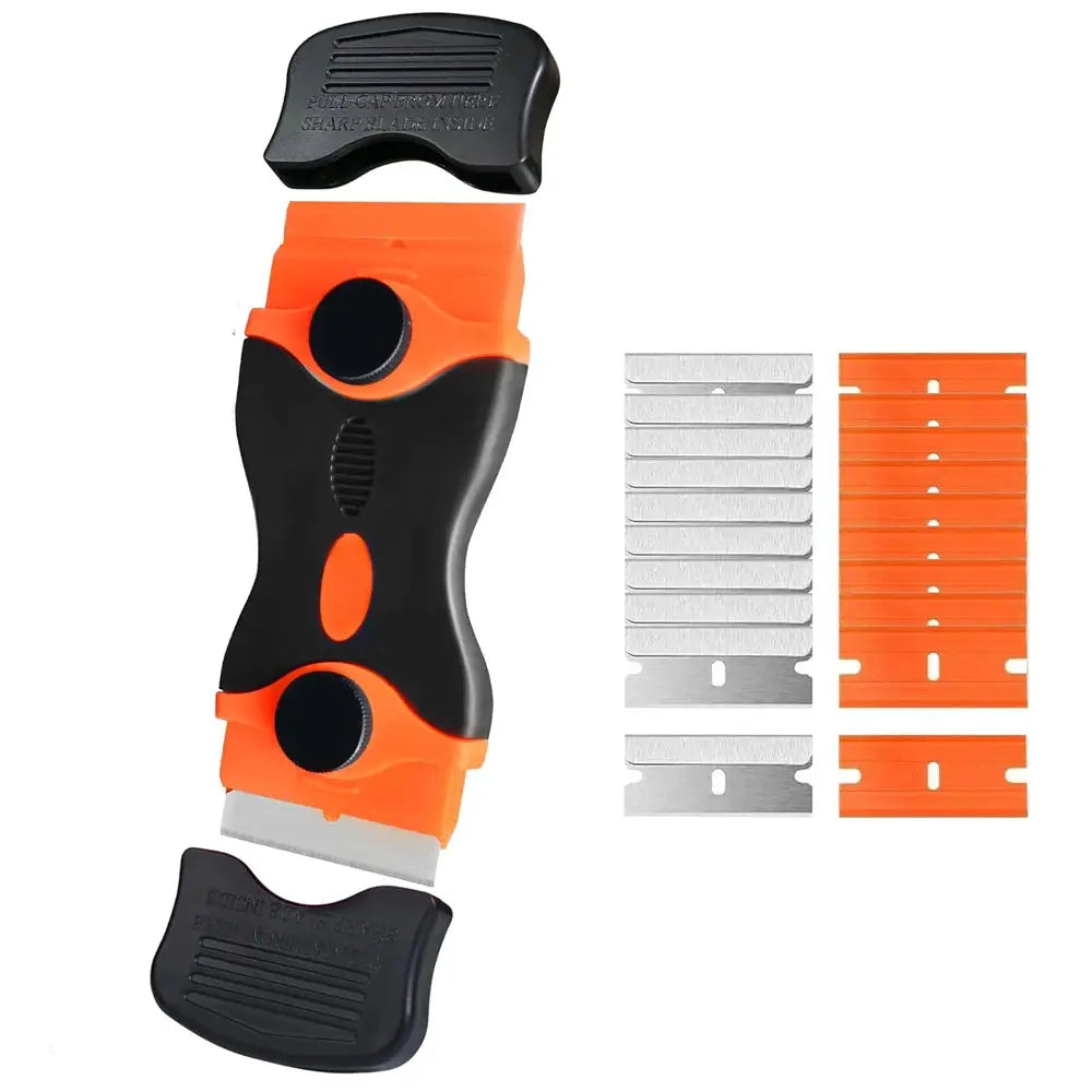 Double Edge Razor Scraper With Razor Blades For Labels Stickers Decals Removal Ergonomic Grip