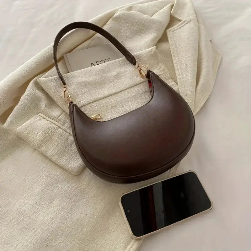 FXZ Moon Shaped Luxury Womens Shoulder Bag Premium PU Leather Craftsmanship For Everyday Sophistication