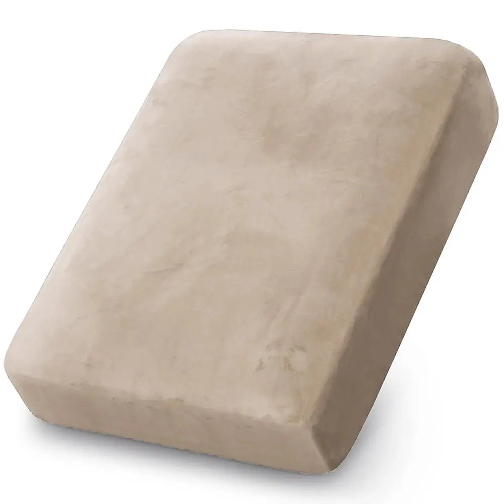 Beige velvet sofa slipcover for chaise lounge, elastic, removable