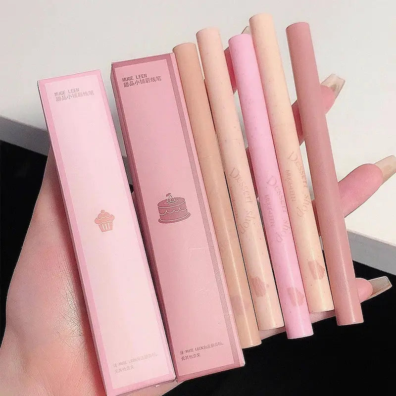 Dessert Lip Liner Automatic Rotating Waterproof Long Lasting No Color Outline Lip Liner Pen For Precise Lip Definition
