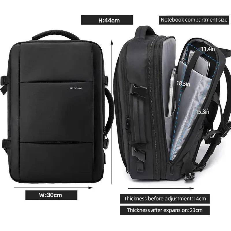Heroic Knight Travel Backpack Men Business Backpack School Expandable USB Bag Large Capacity 15.6 Laptop Waterproof Backpack Bag - Simples Market