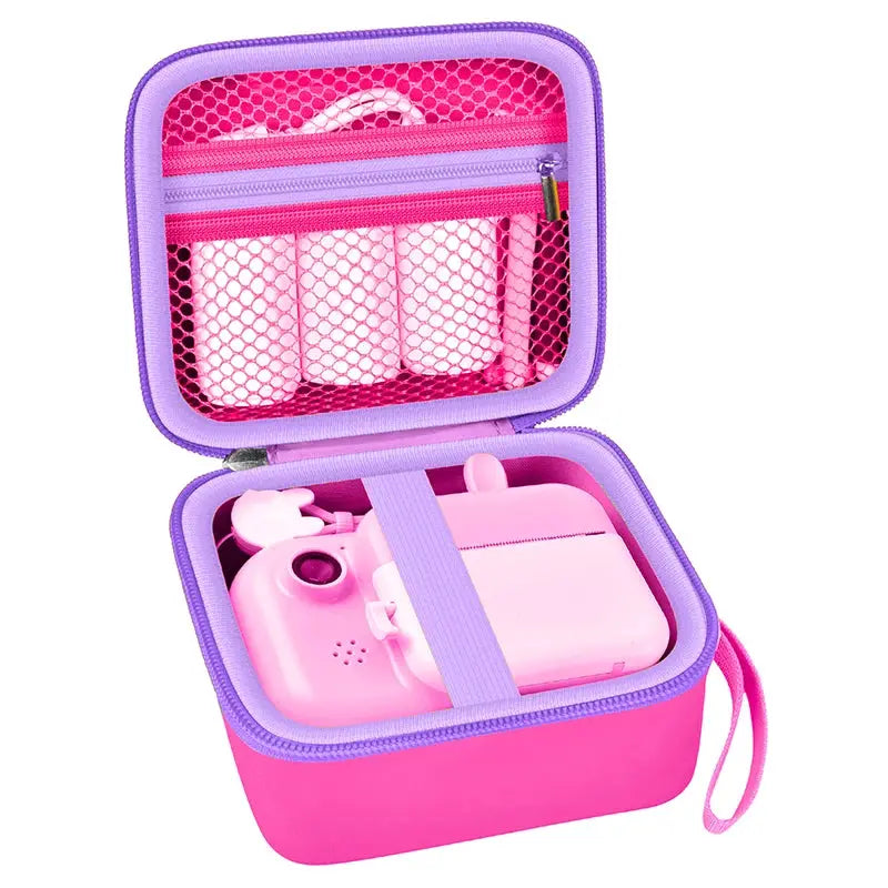 KidGuard Instant Print Camera Case Shockproof Dustproof Hard Storage Bag For Toddler Cameras Travel Friendly PU Case