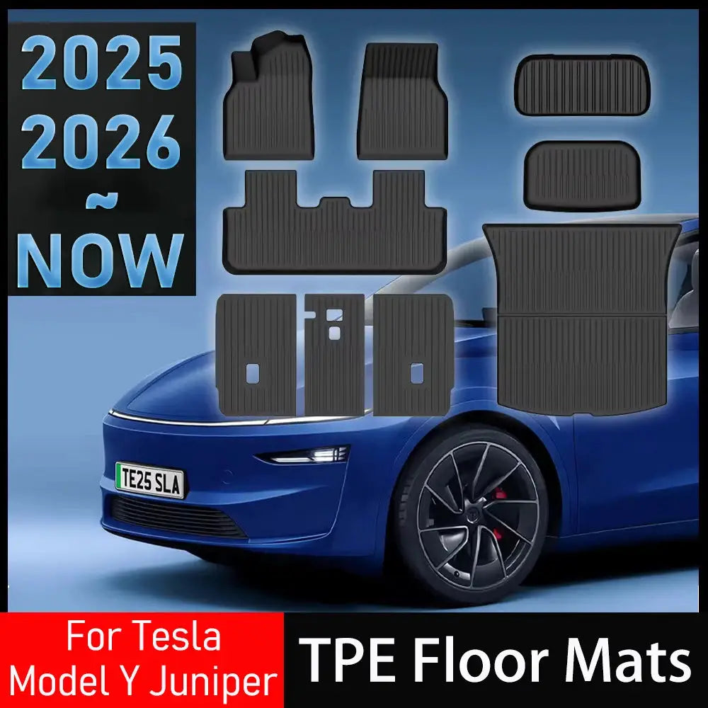 Tesla Model Y Juniper TPE floor mats set by Simples Market for trunk and cargo area