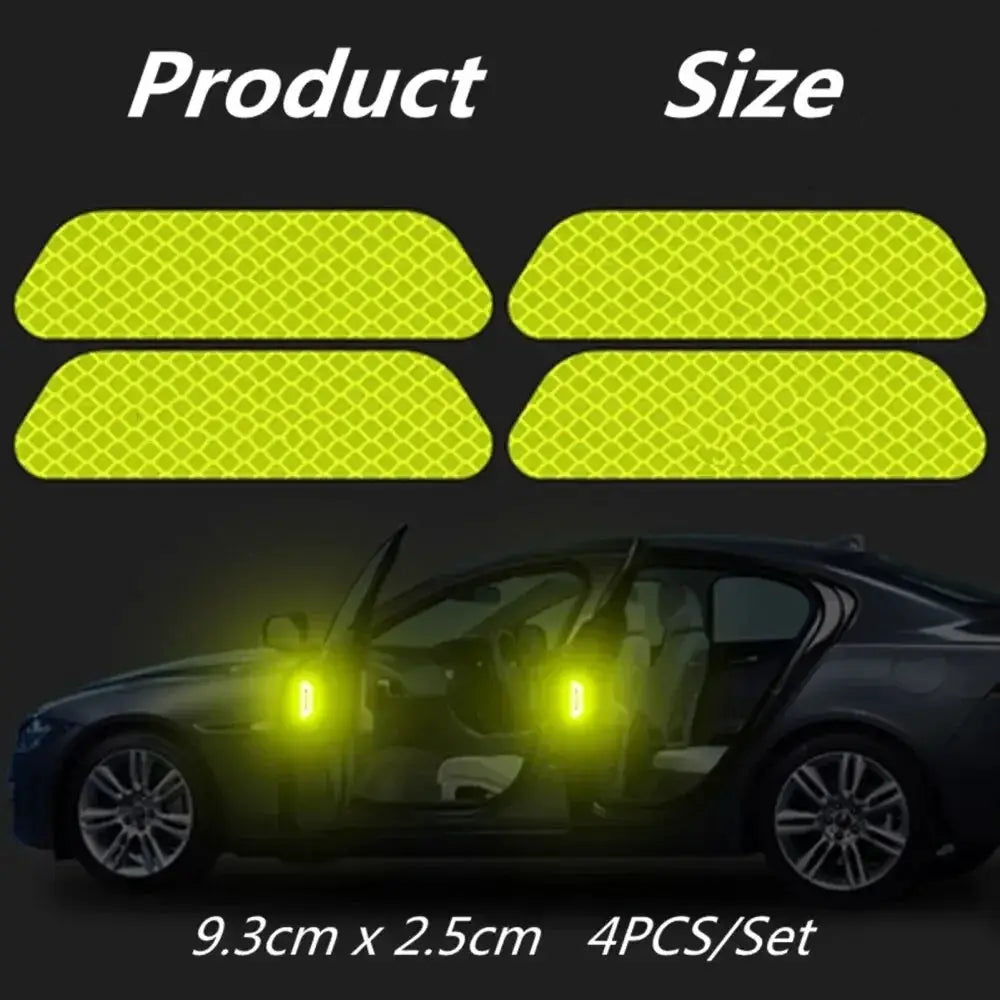 4 Pack Car Door Warning Reflector Stickers for Exterior and Interior Use Safety Opening Indicator Tape