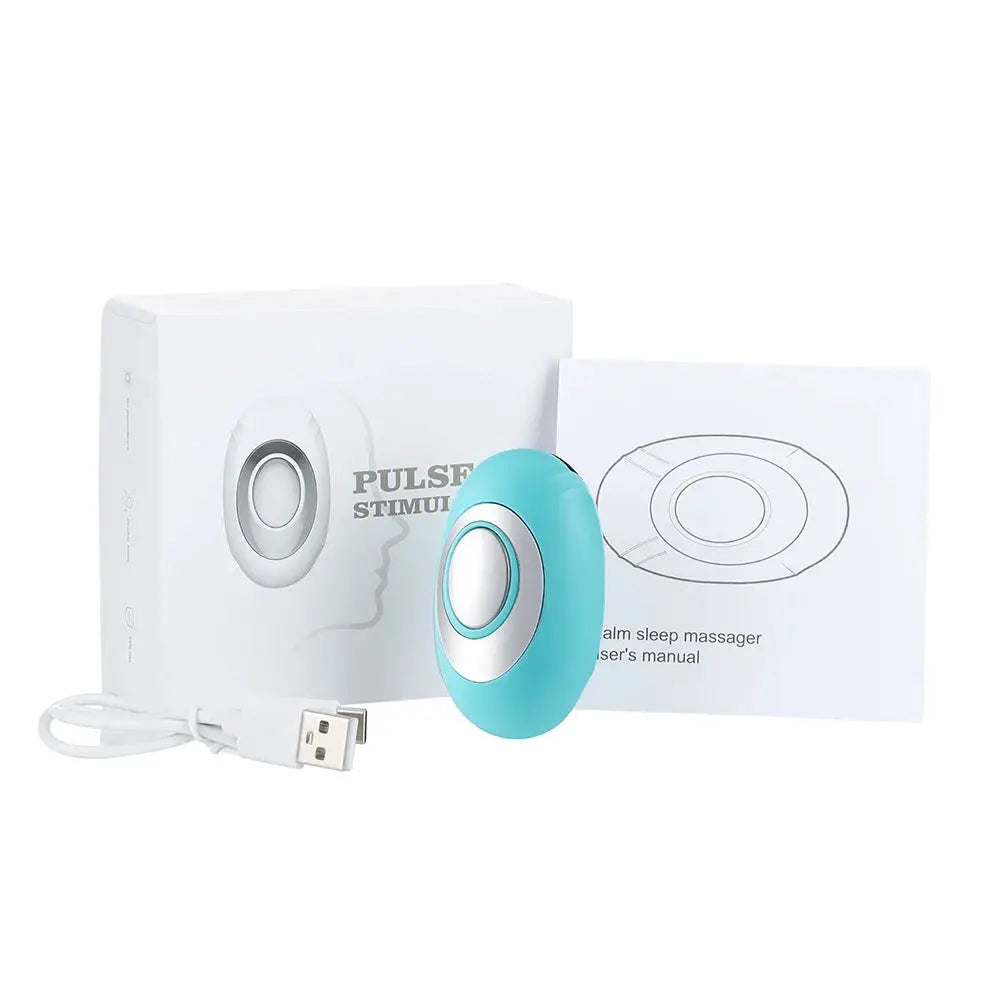 Sleep aid microcurrent handheld device turquoise by Simples Market with USB charger, box and manual