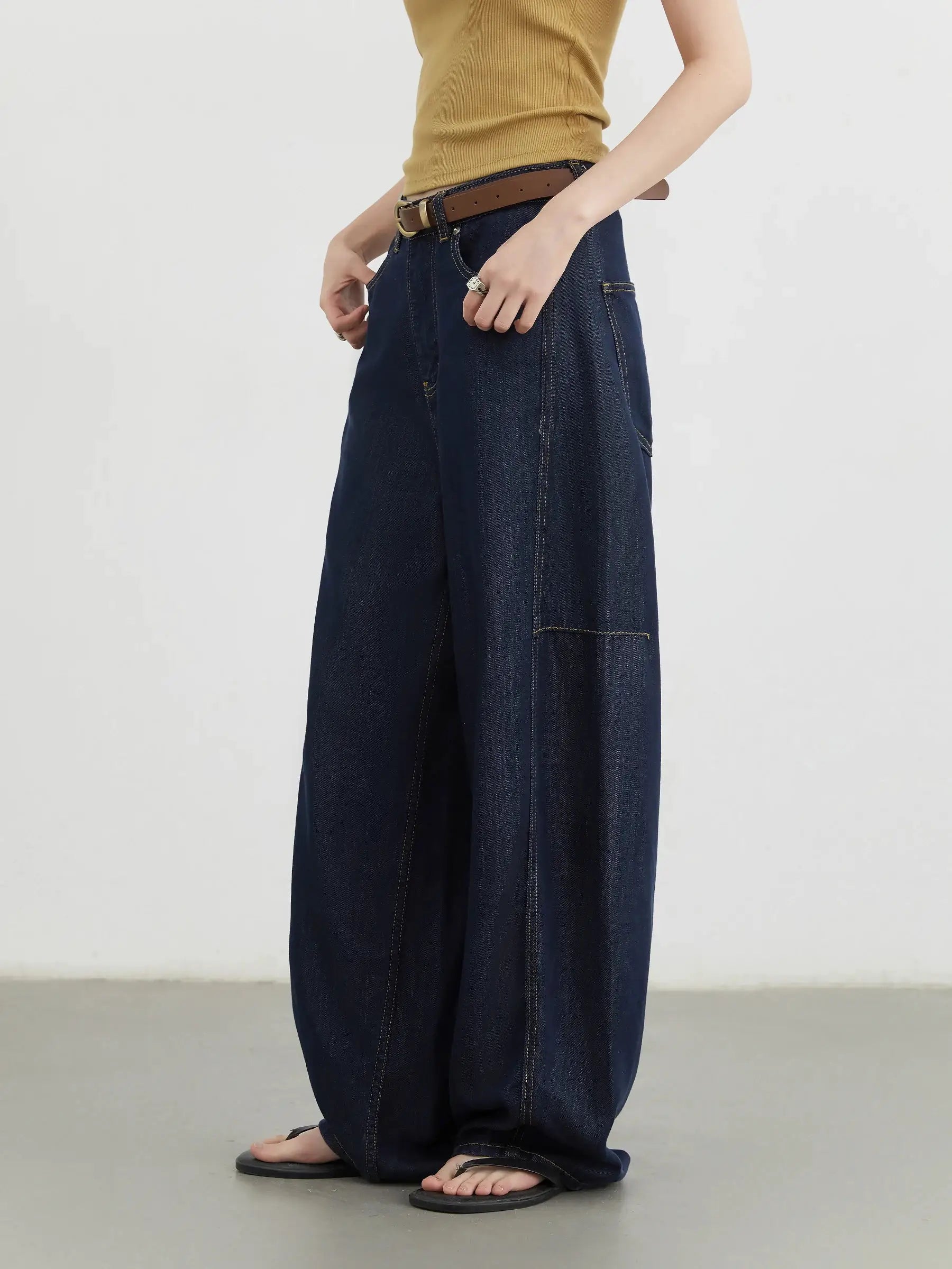 Chic Ven Womens Split High Waist Wide Leg Denim Jeans Spring 2025