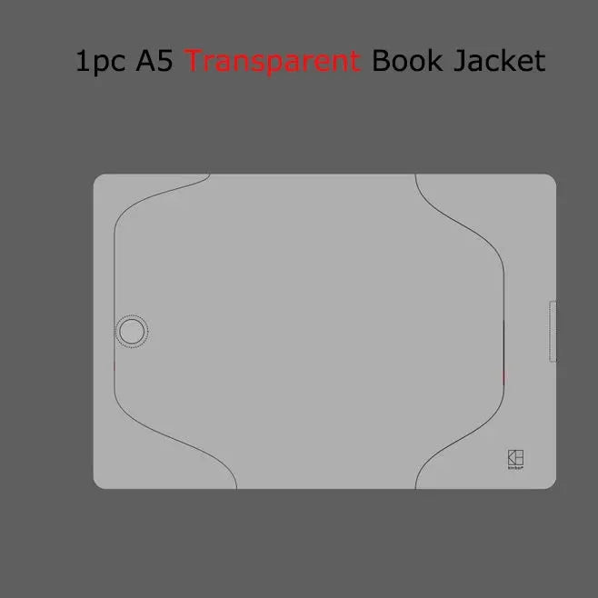 Kinbor transparent A5 book jacket; clear cover for planners, 1pc