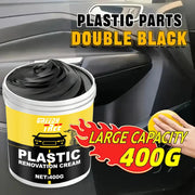 Plastic renovation cream 400g tub by Simples Market; black wax for car plastics and scratch repair.