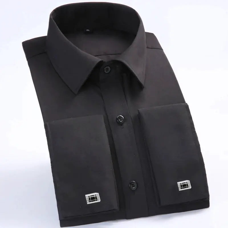 ClassicWear Men's French Cuff Dress Shirt Standard Fit Timeless Formal Style for Office and Weddings