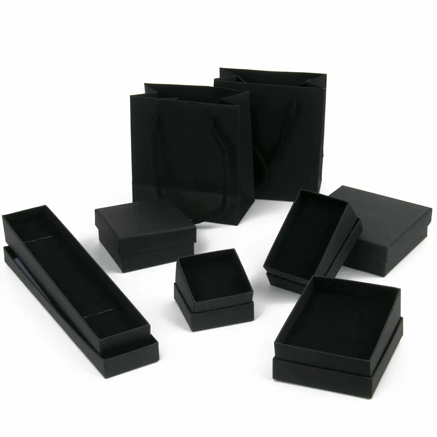 Black Square Jewelry Display Gift Box Organizer for Ring Earring Brooch Necklace Bracelet Engagement Packaging Boxes