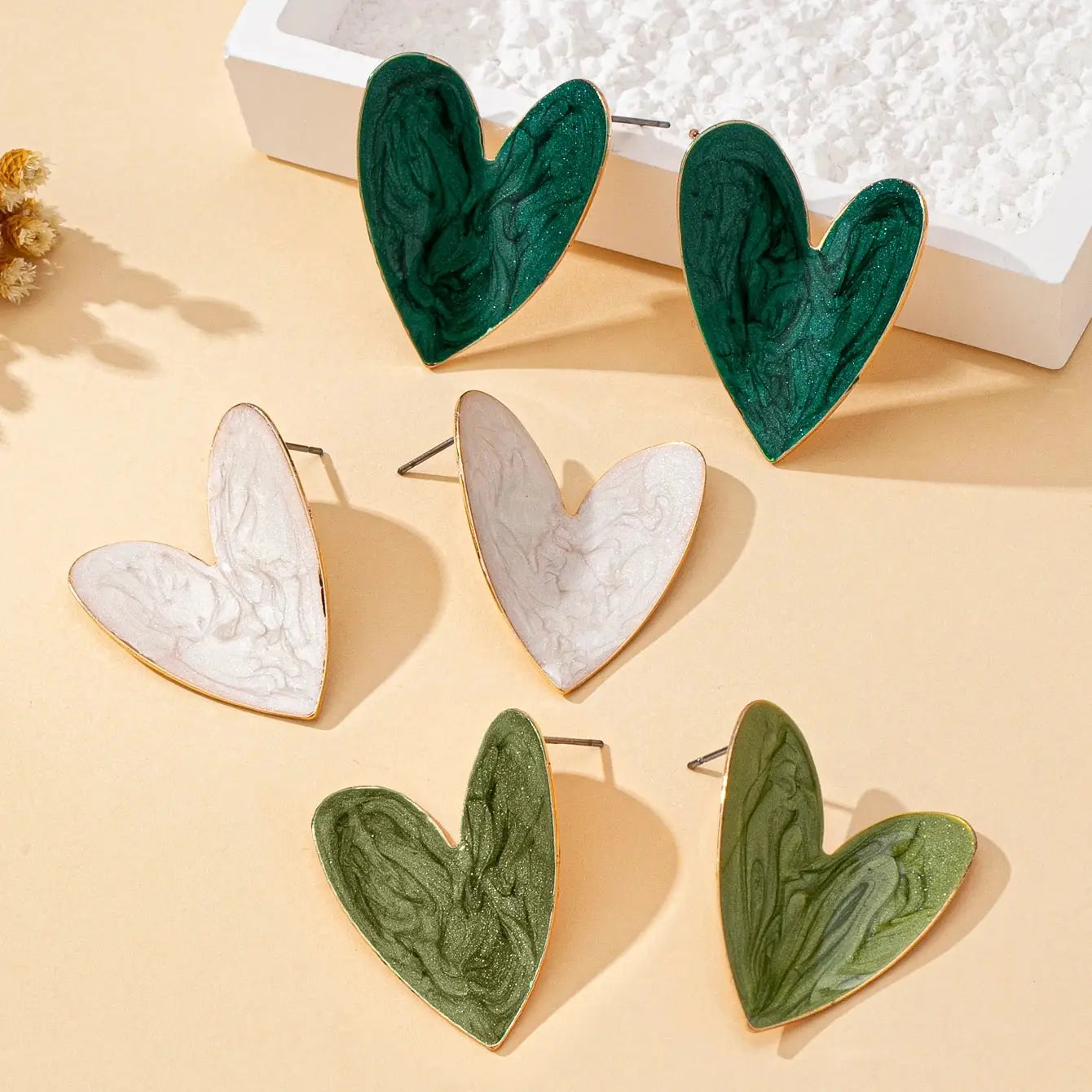 Smooth Irregular Heart Shaped Earrings For Women Elegant Stud Jewelry For Everyday And Vacation Wear