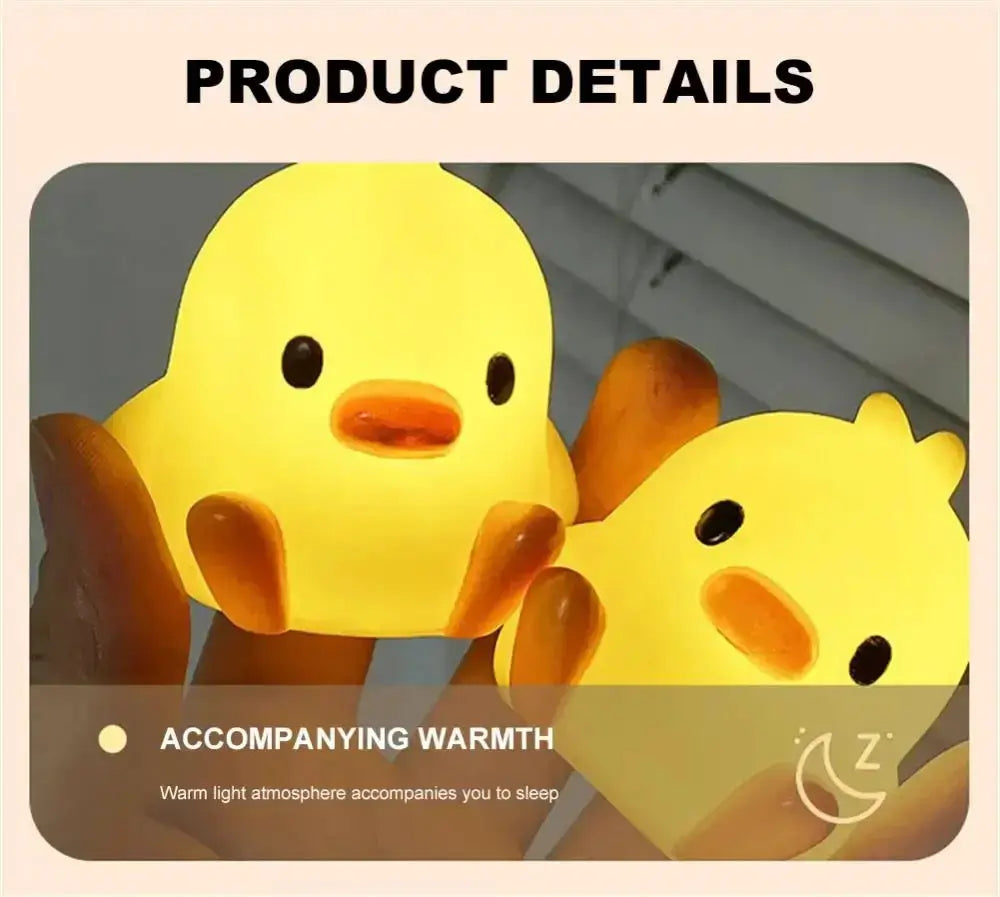 BrightNest Duck Night Light For Kids Room Cute Cartoon Animal Night Lamp With Soothing Warm Glow