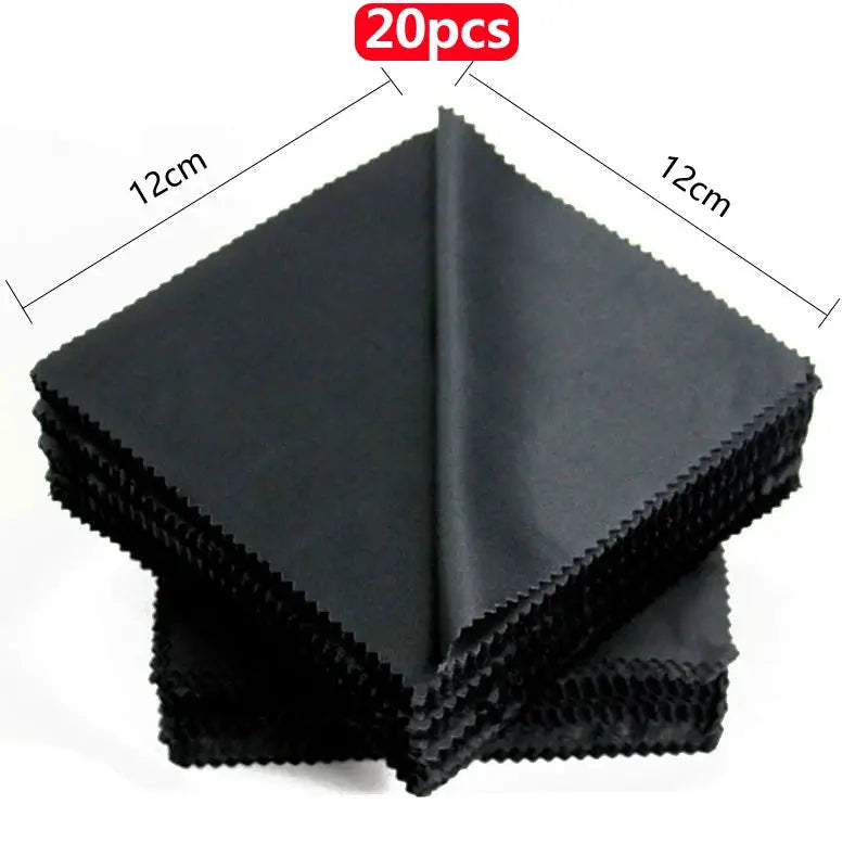Black Microfiber Cleaning Cloths 13x13 cm For Glasses Sunglasses Eyewear Lens Cleaning Bulk Pack 1 20 100 300 Pcs