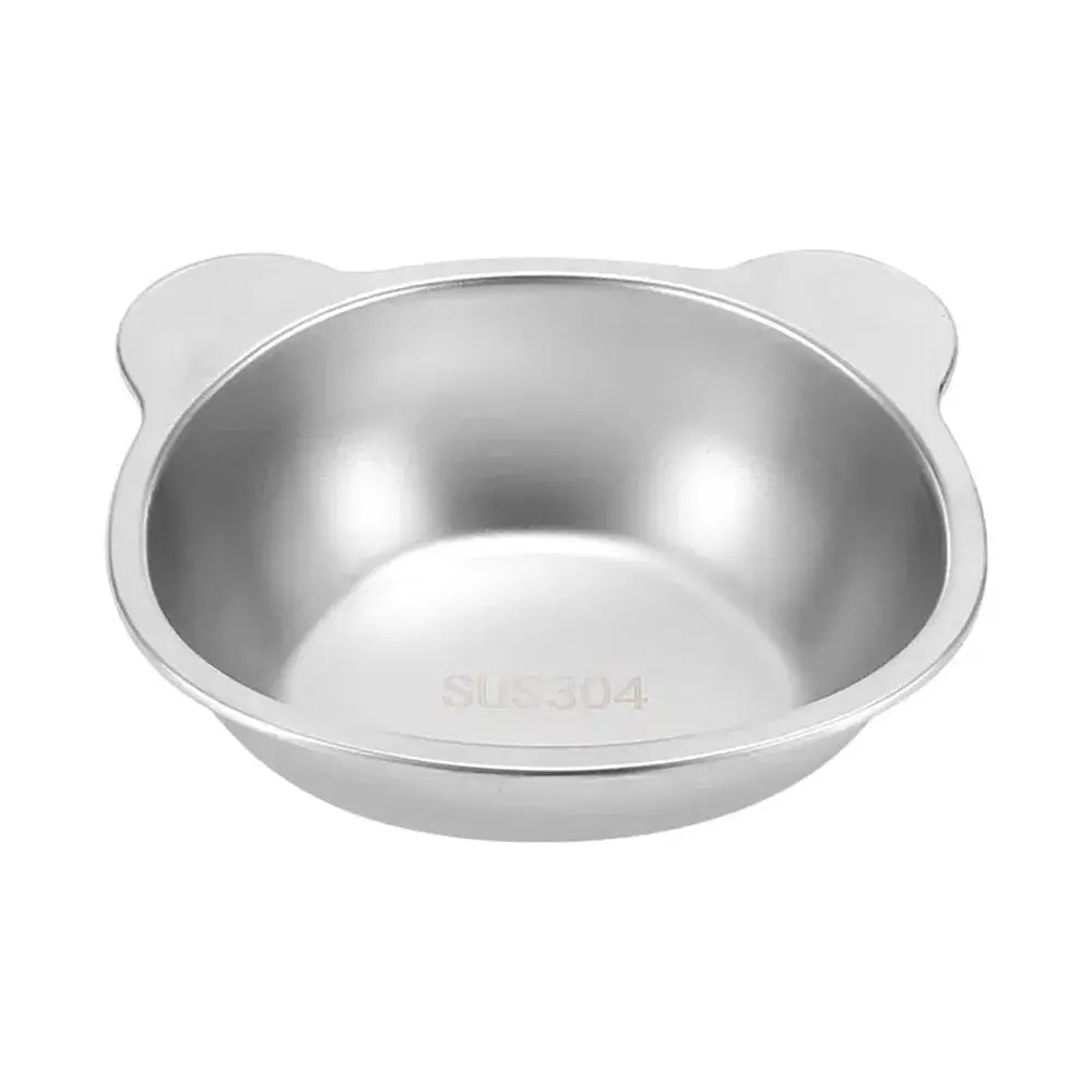 304 Stainless Steel Raised Cat Bowl With Fifteen Degree Tilt For Healthier Feeding Shatterproof For Cats And Puppies