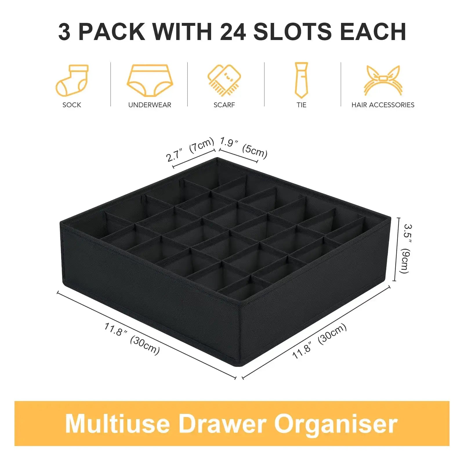 24 Lattice Non Woven Storage Box For Socks Briefs And Underwear Collapsible Wardrobe Organizer With Belts And Ties