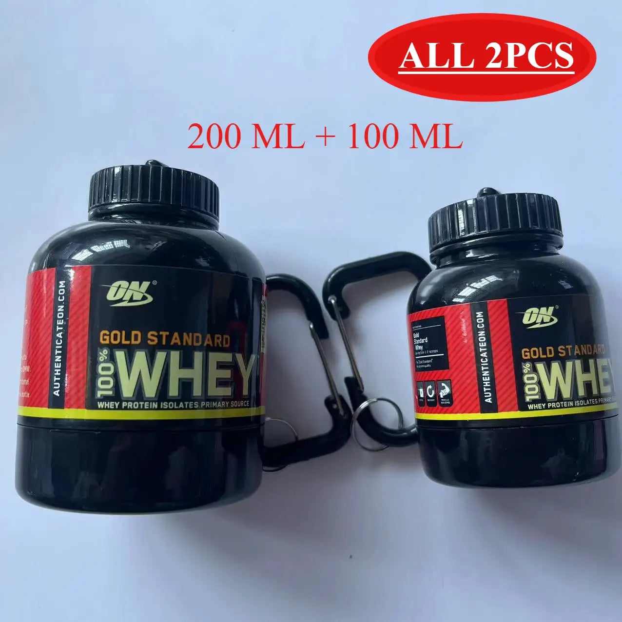 100ml 200ml Portable Mini Protein Powder Bottle With Keychain Funnel Medicine Box For Outdoor Sports