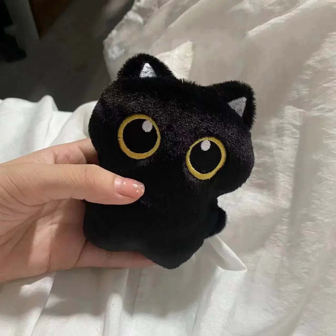 10cm Cute Black Cat Plush Toy Pendant Mini Pillow Cuddly Doll For Kids Birthday Gift