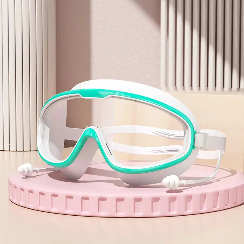 Big Frame Swimming Goggles For Adults With HD Wide View Anti Fog UV Protection Leak Proof Seal Quick Release Clasp