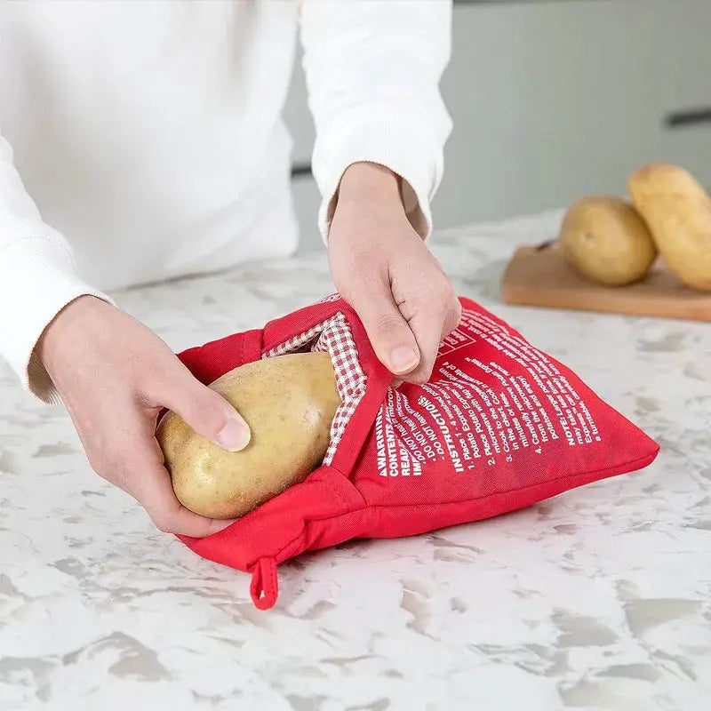 Reusable Express Microwave Potato Bag for Perfect Baked Potatoes in Minutes Red 4 Minutes Pouch