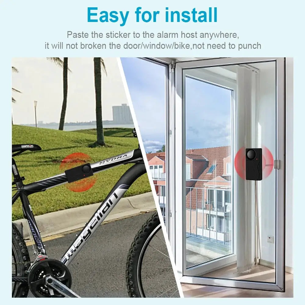 Anchtek 110dB wireless vibration alarm, black anti-theft device for motorcycle/bike with remote control Simples Market